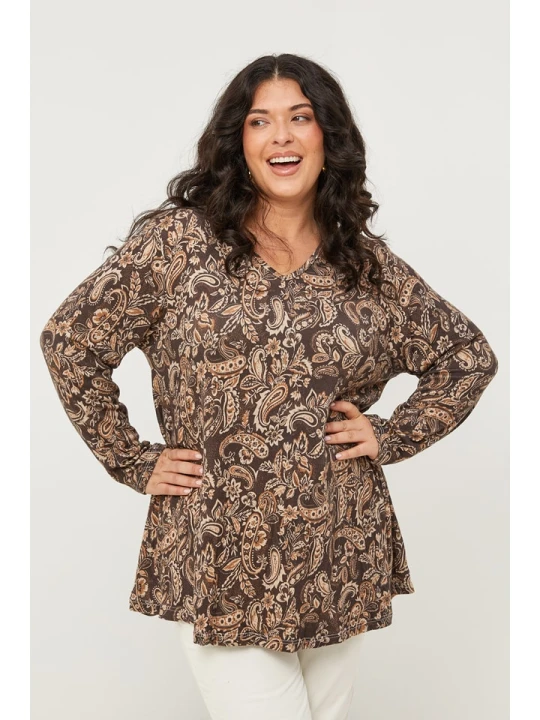 Zdjęcie produktu Curvy Lady Bluzka w kolorze brązowym rozmiar: 44/46