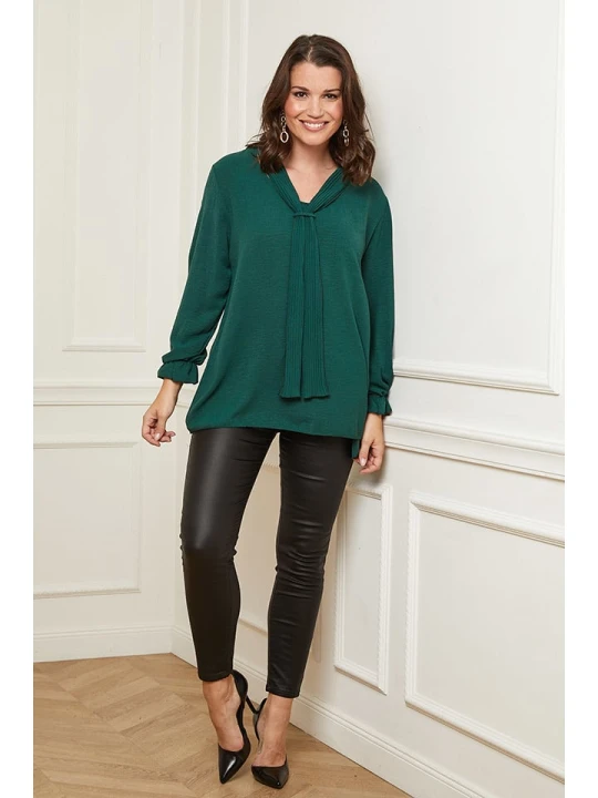 Zdjęcie produktu Curvy Lady Bluzka w kolorze ciemnozielonym rozmiar: 40/42