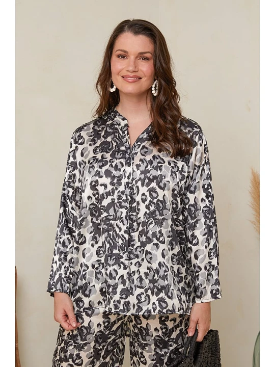 Zdjęcie produktu Curvy Lady Bluzka w kolorze czarno-kremowym rozmiar: 44/46