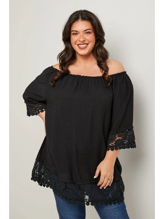 Zdjęcie produktu Curvy Lady Bluzka w kolorze czarnym rozmiar: 40 / 42