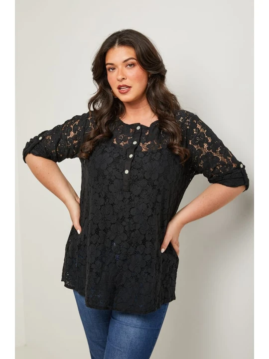 Zdjęcie produktu Curvy Lady Bluzka w kolorze czarnym rozmiar: 48/50