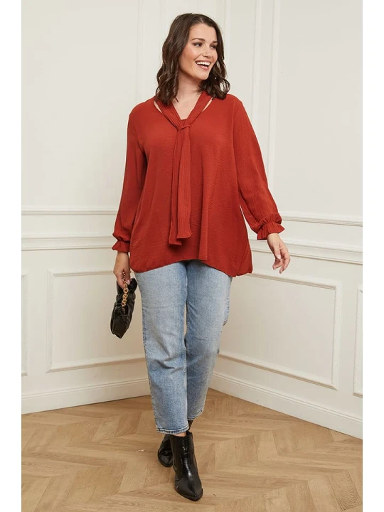 Zdjęcie produktu Curvy Lady Bluzka w kolorze czerwonobrązowym rozmiar: 44/46