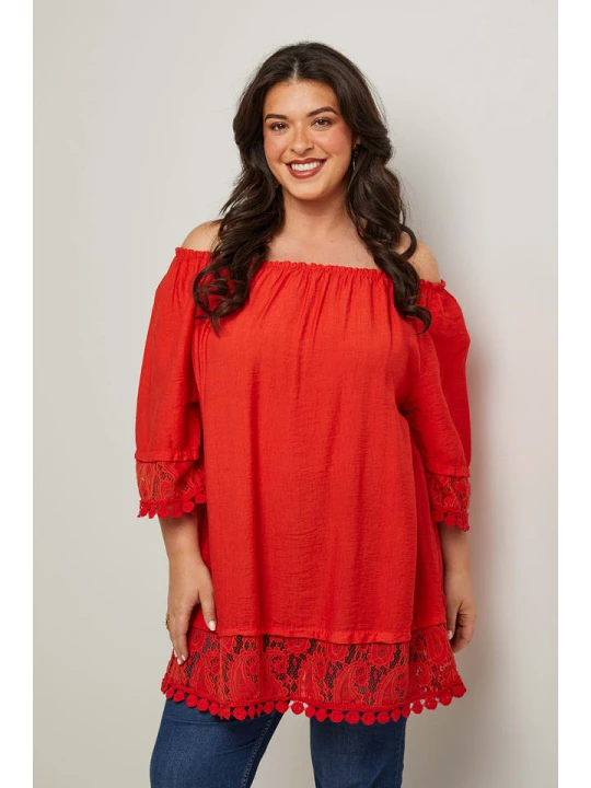 Zdjęcie produktu Curvy Lady Bluzka w kolorze czerwonym rozmiar: 44/46
