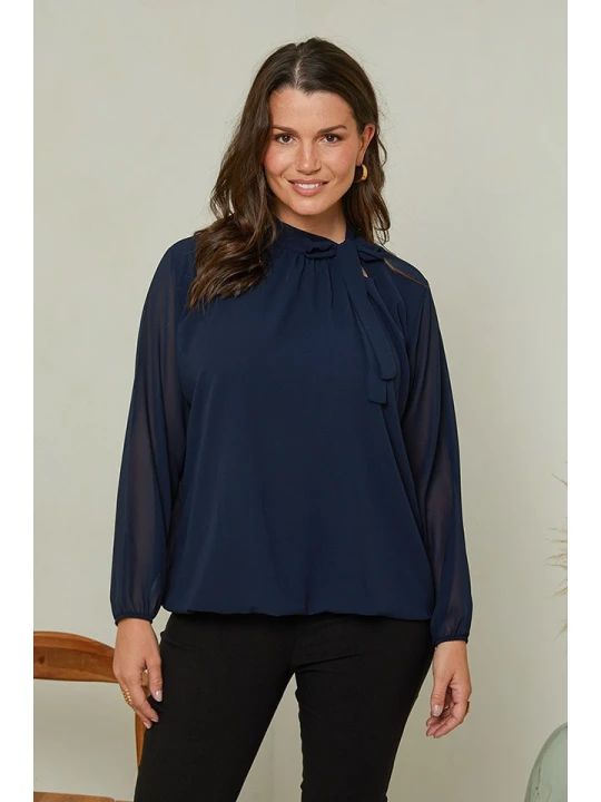 Zdjęcie produktu Curvy Lady Bluzka w kolorze granatowym rozmiar: 48/50