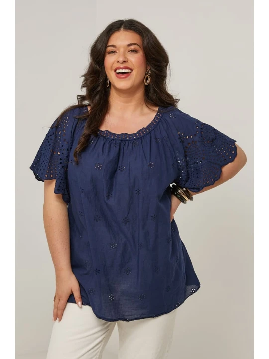 Zdjęcie produktu Curvy Lady Bluzka w kolorze granatowym rozmiar: 48 / 50