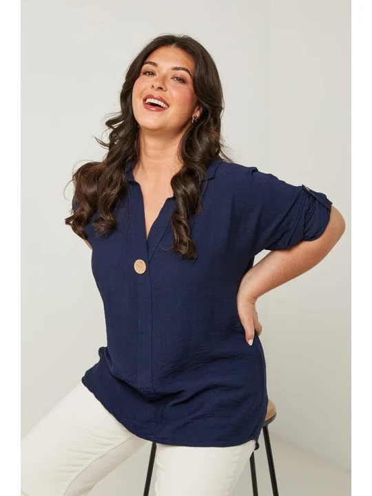Zdjęcie produktu Curvy Lady Bluzka w kolorze granatowym rozmiar: 48 / 50