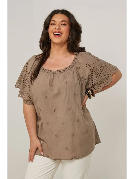 Zdjęcie produktu Curvy Lady Bluzka w kolorze jasnobrązowym rozmiar: 48 / 50
