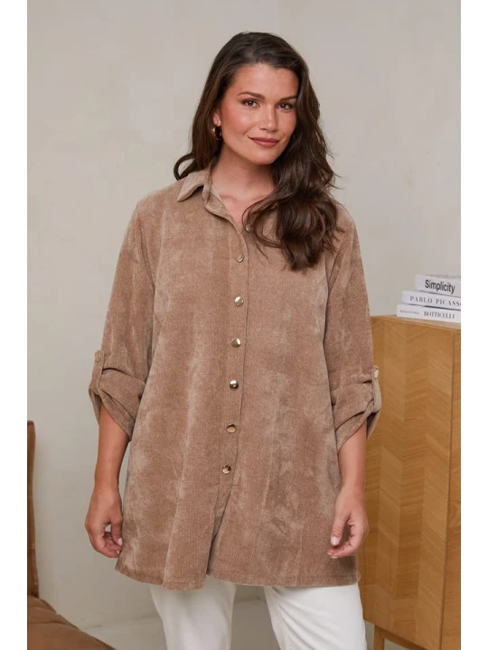 Zdjęcie produktu Curvy Lady Bluzka w kolorze jasnobrązowym rozmiar: 44/46
