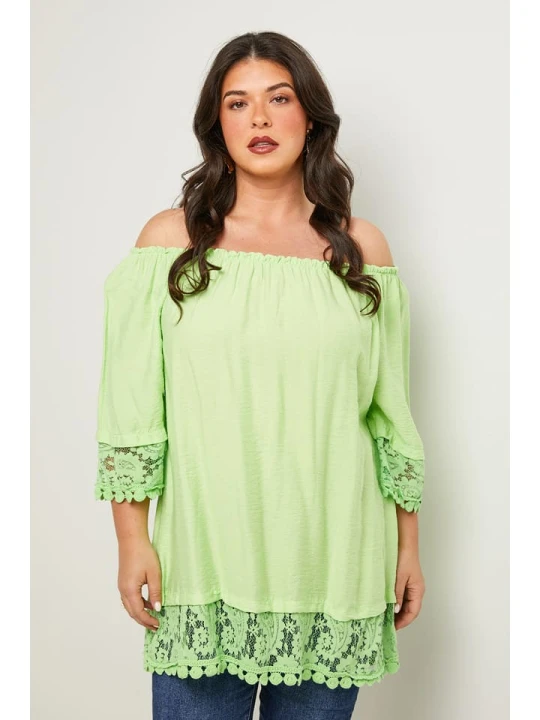 Zdjęcie produktu Curvy Lady Bluzka w kolorze jasnozielonym rozmiar: 48/50