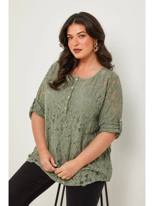 Zdjęcie produktu Curvy Lady Bluzka w kolorze khaki rozmiar: 40/42