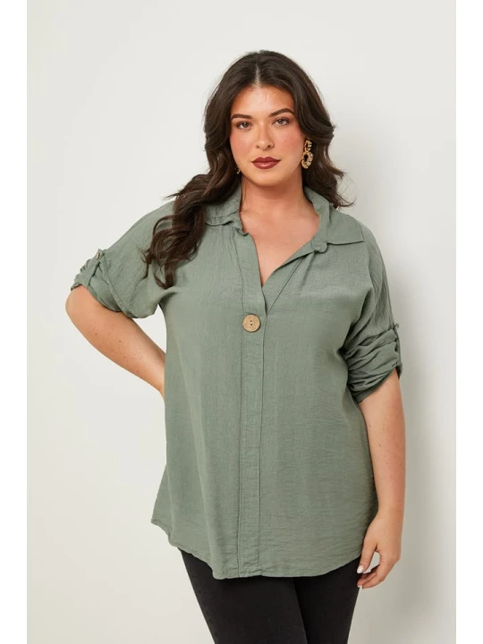 Zdjęcie produktu Curvy Lady Bluzka w kolorze khaki rozmiar: 48/50