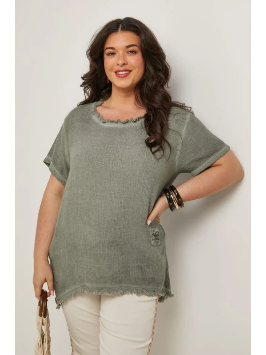 Zdjęcie produktu Curvy Lady Bluzka w kolorze khaki rozmiar: 48/50