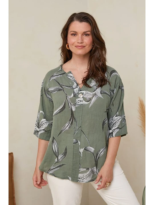 Zdjęcie produktu Curvy Lady Bluzka w kolorze khaki rozmiar: 48/50