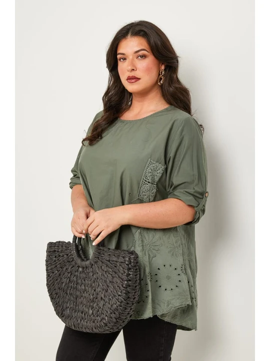 Zdjęcie produktu Curvy Lady Bluzka w kolorze khaki rozmiar: 44 / 46