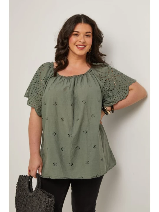 Zdjęcie produktu Curvy Lady Bluzka w kolorze khaki rozmiar: 48 / 50