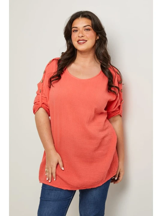 Zdjęcie produktu Curvy Lady Bluzka w kolorze koralowym rozmiar: 48/50