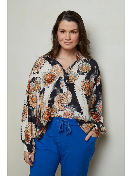 Zdjęcie produktu Curvy Lady Bluzka w kolorze kremowo-czarnym rozmiar: 48/50