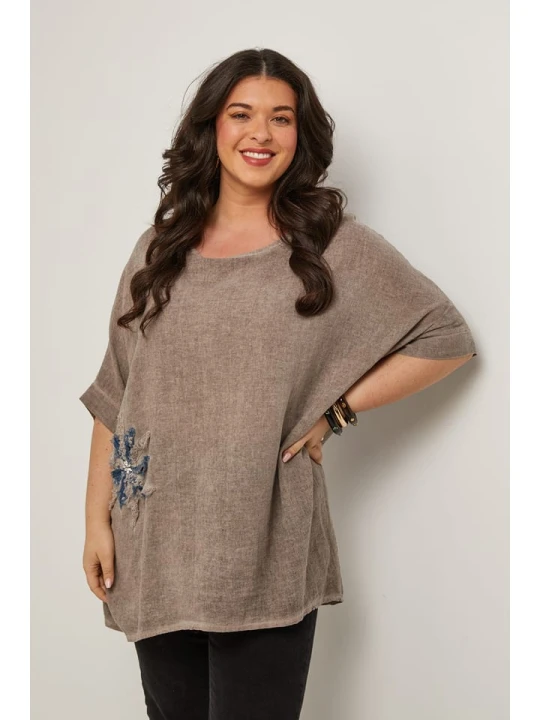 Zdjęcie produktu Curvy Lady Bluzka w kolorze szarobrązowym rozmiar: 40/42