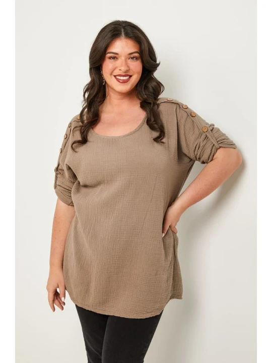 Zdjęcie produktu Curvy Lady Bluzka w kolorze szarobrązowym rozmiar: 48/50