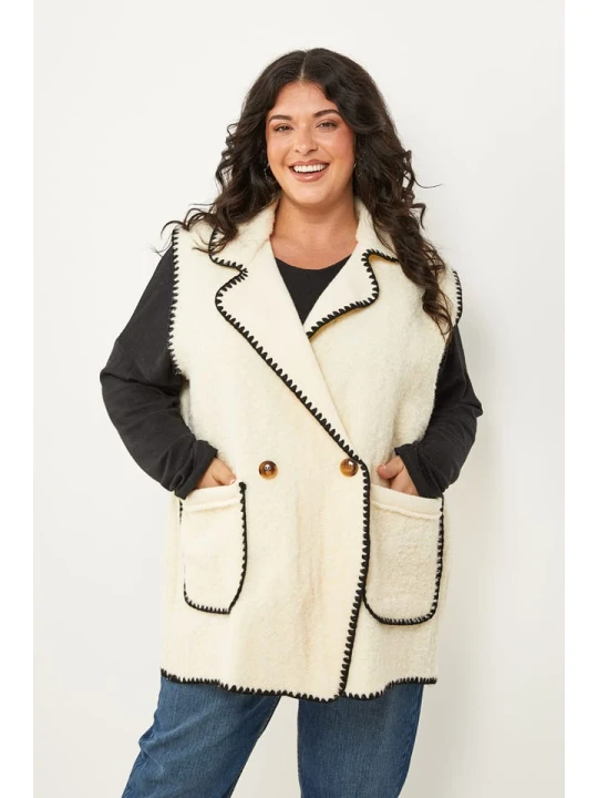 Zdjęcie produktu Curvy Lady Kamizelka w kolorze kremowym rozmiar: 40 / 42