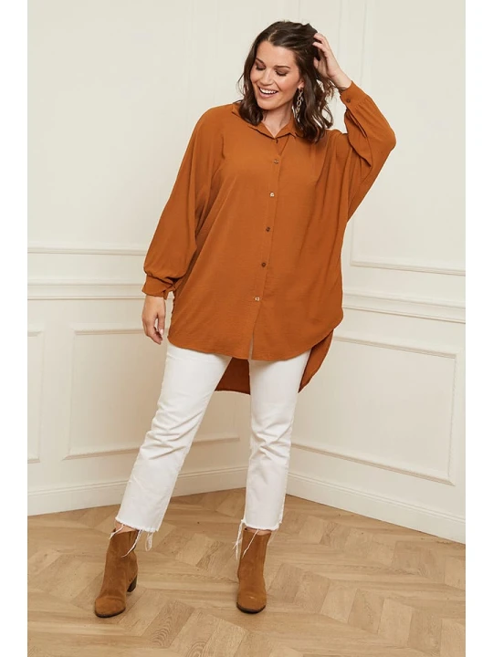 Zdjęcie produktu Curvy Lady Koszula w kolorze jasnobrązowym rozmiar: 44 / 46