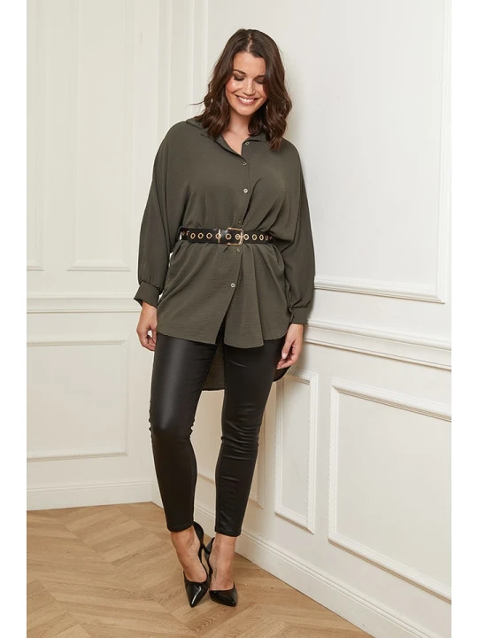 Zdjęcie produktu Curvy Lady Koszula w kolorze khaki rozmiar: 48/50