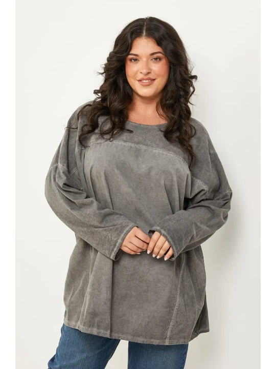 Zdjęcie produktu Curvy Lady Koszulka w kolorze antracytowym rozmiar: 40/42