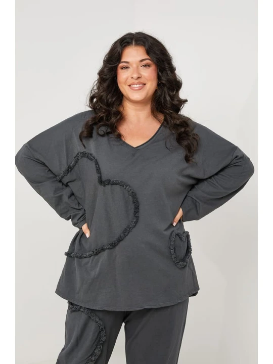 Zdjęcie produktu Curvy Lady Koszulka w kolorze antracytowym rozmiar: 48/50