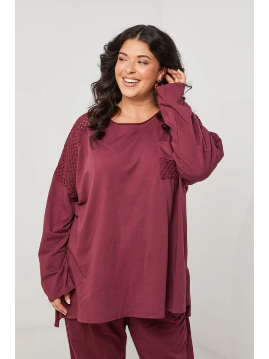 Zdjęcie produktu Curvy Lady Koszulka w kolorze bordowym rozmiar: 44 / 46