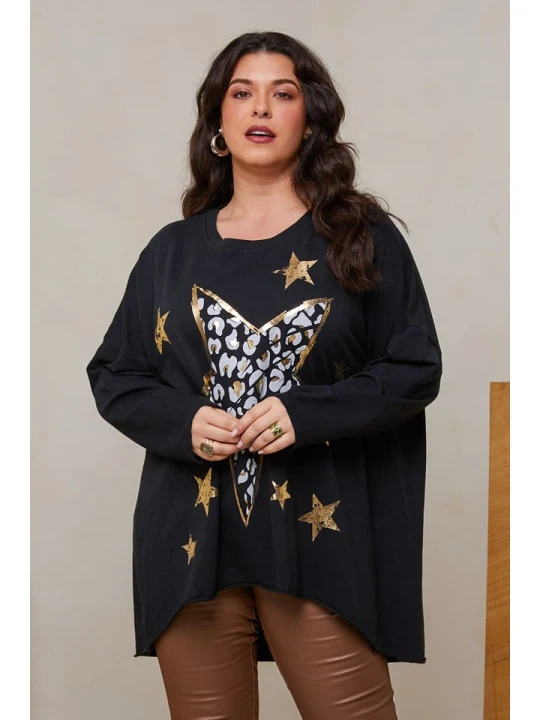 Zdjęcie produktu Curvy Lady Koszulka w kolorze czarnym rozmiar: 40/42