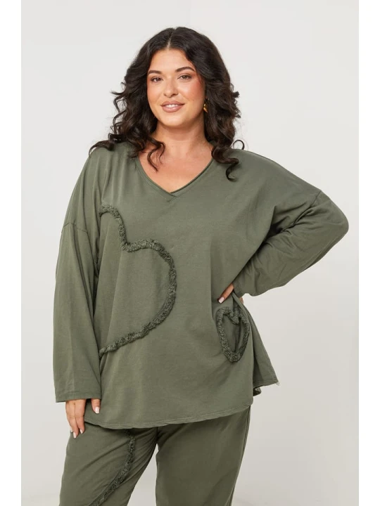 Zdjęcie produktu Curvy Lady Koszulka w kolorze khaki rozmiar: 48/50