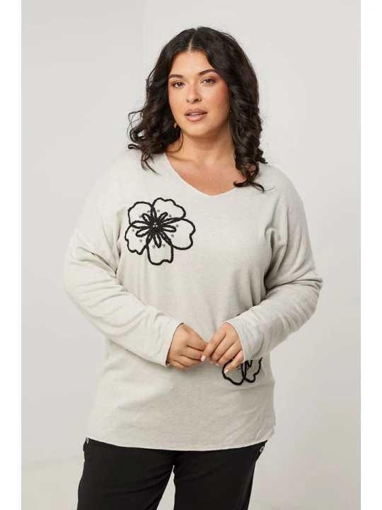 Zdjęcie produktu Curvy Lady Koszulka w kolorze kremowym rozmiar: 44 / 46