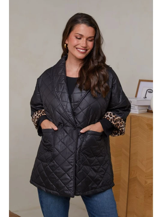 Zdjęcie produktu Curvy Lady Kurtka pikowana w kolorze czarnym rozmiar: 48/50