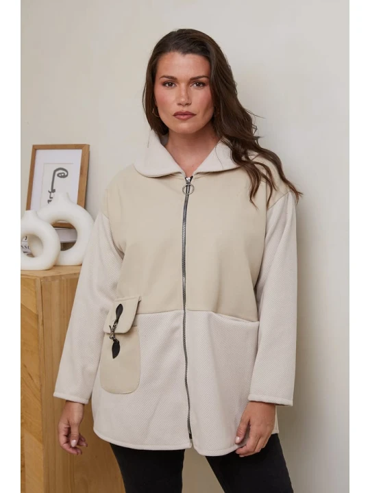 Zdjęcie produktu Curvy Lady Kurtka przejściowa w kolorze beżowym rozmiar: 44/46
