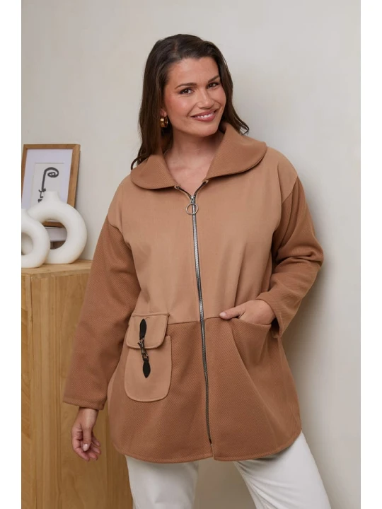 Zdjęcie produktu Curvy Lady Kurtka przejściowa w kolorze brązowym rozmiar: 48/50