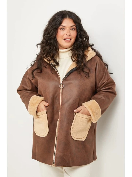 Zdjęcie produktu Curvy Lady Kurtka przejściowa w kolorze brązowym rozmiar: 48/50