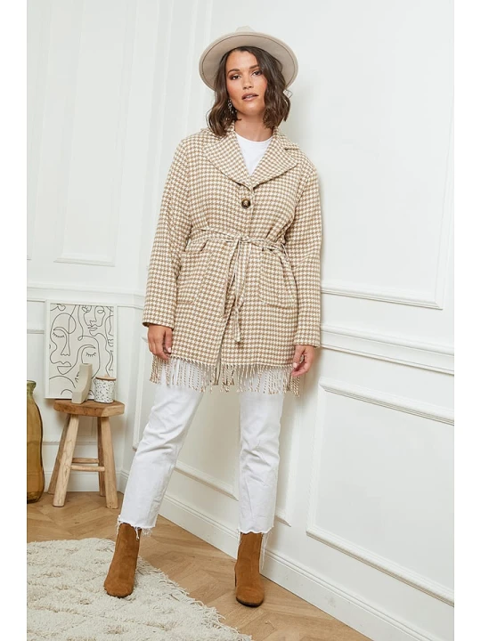Zdjęcie produktu Curvy Lady Płaszcz przejściowy w kolorze beżowym rozmiar: 48/50