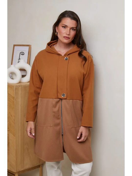 Zdjęcie produktu Curvy Lady Płaszcz przejściowy w kolorze brązowym rozmiar: 48/50