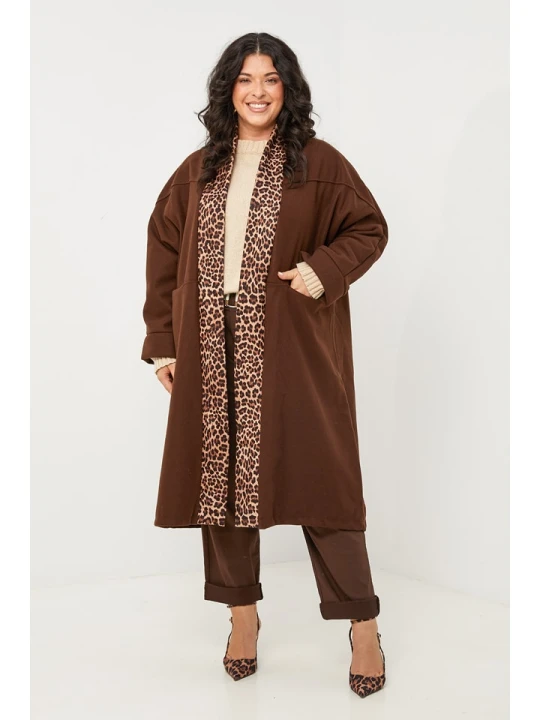 Zdjęcie produktu Curvy Lady Płaszcz przejściowy w kolorze brązowym rozmiar: 48/50