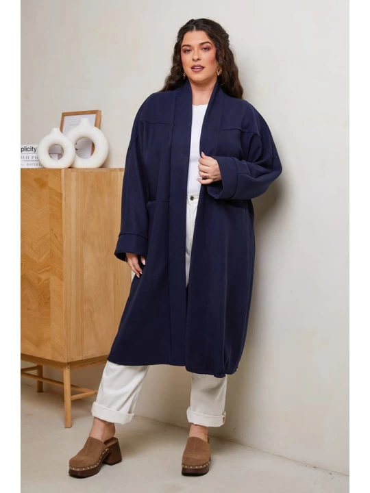 Zdjęcie produktu Curvy Lady Płaszcz przejściowy w kolorze granatowym rozmiar: 40/42