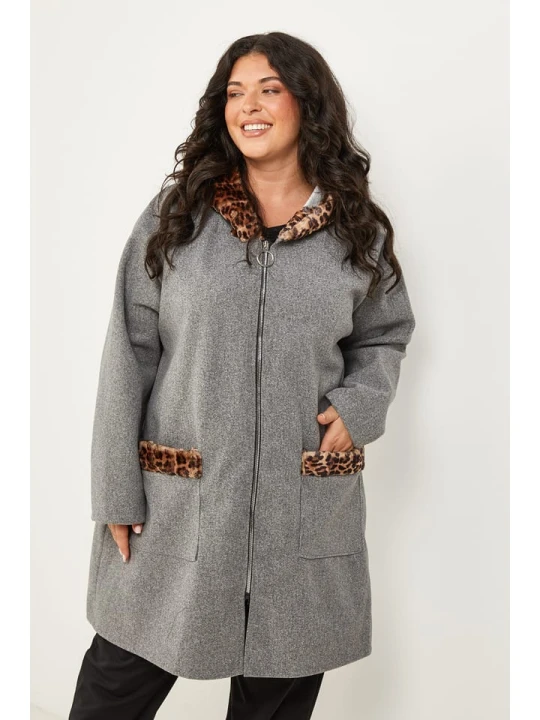 Zdjęcie produktu Curvy Lady Płaszcz przejściowy w kolorze szarym rozmiar: 40 / 42