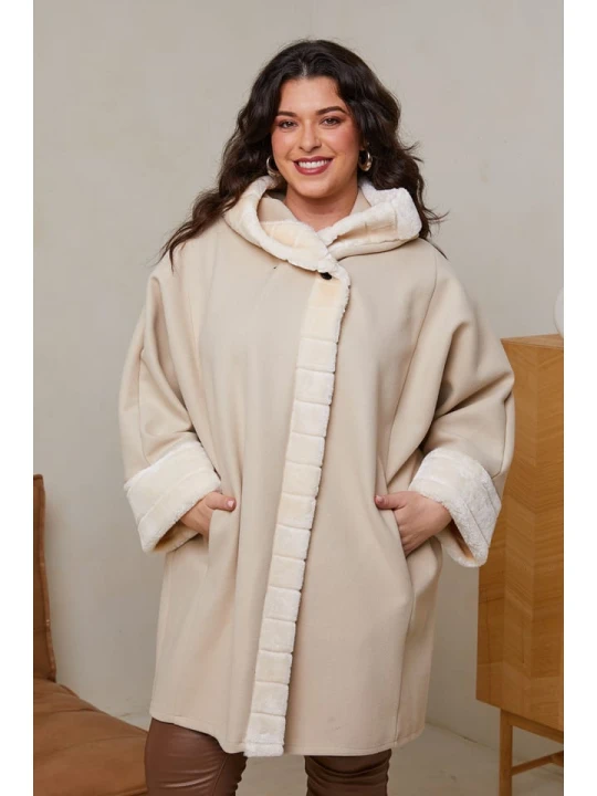 Zdjęcie produktu Curvy Lady Płaszcz zimowy w kolorze beżowym rozmiar: 44/46