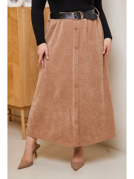 Zdjęcie produktu Curvy Lady Spódnica w kolorze jasnobrązowym rozmiar: 44 / 46