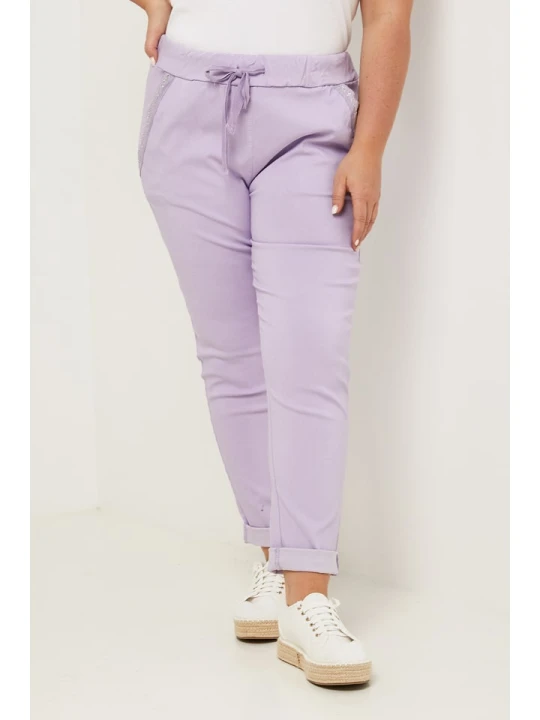 Zdjęcie produktu Curvy Lady Spodnie w kolorze fioletowym rozmiar: 40/42
