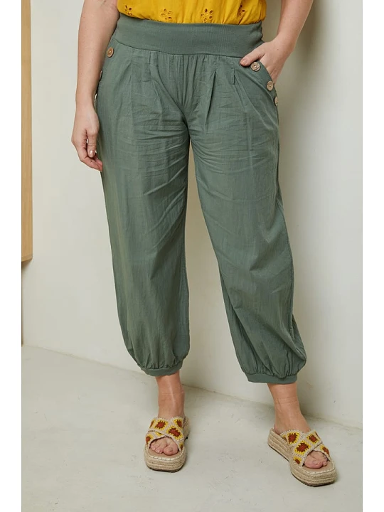 Zdjęcie produktu Curvy Lady Spodnie w kolorze khaki rozmiar: 48/50