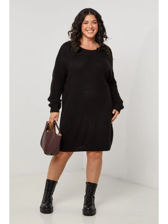 Zdjęcie produktu Curvy Lady Sukienka dzianinowa w kolorze czarnym rozmiar: 40 / 42