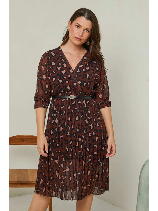 Zdjęcie produktu Curvy Lady Sukienka w kolorze brązowo-czarnym rozmiar: 44/46