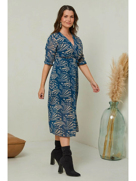 Zdjęcie produktu Curvy Lady Sukienka w kolorze niebiesko-beżowym rozmiar: 40 / 42