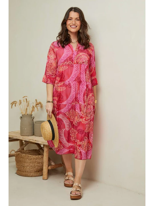 Zdjęcie produktu Curvy Lady Sukienka w kolorze różowym ze wzorem rozmiar: 48/50