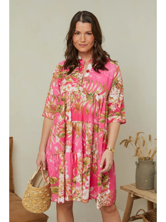 Zdjęcie produktu Curvy Lady Sukienka w kolorze różowym ze wzorem rozmiar: 48/50